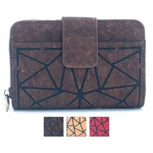Cork Trifold Geometric Vegan women Wallet BAG-2243