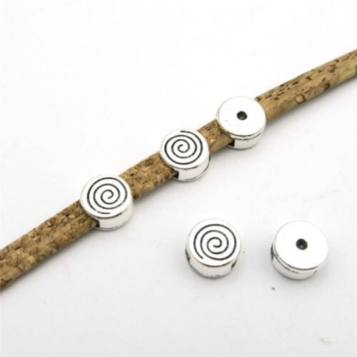 20 Pcs For 5mm flat leather, antique silver vortex slider jewelry supplies jewelry finding D-1-5-30