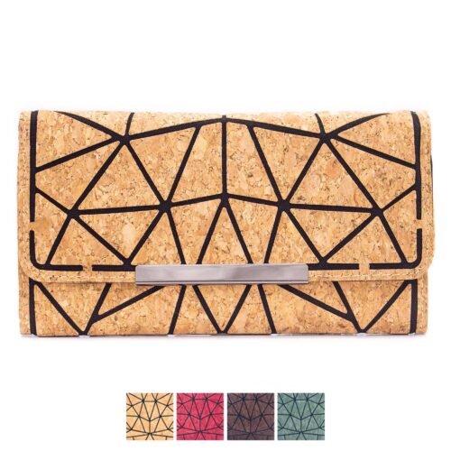 Trifold Geometric Vegan Cork Wallet BAG-2061 fold