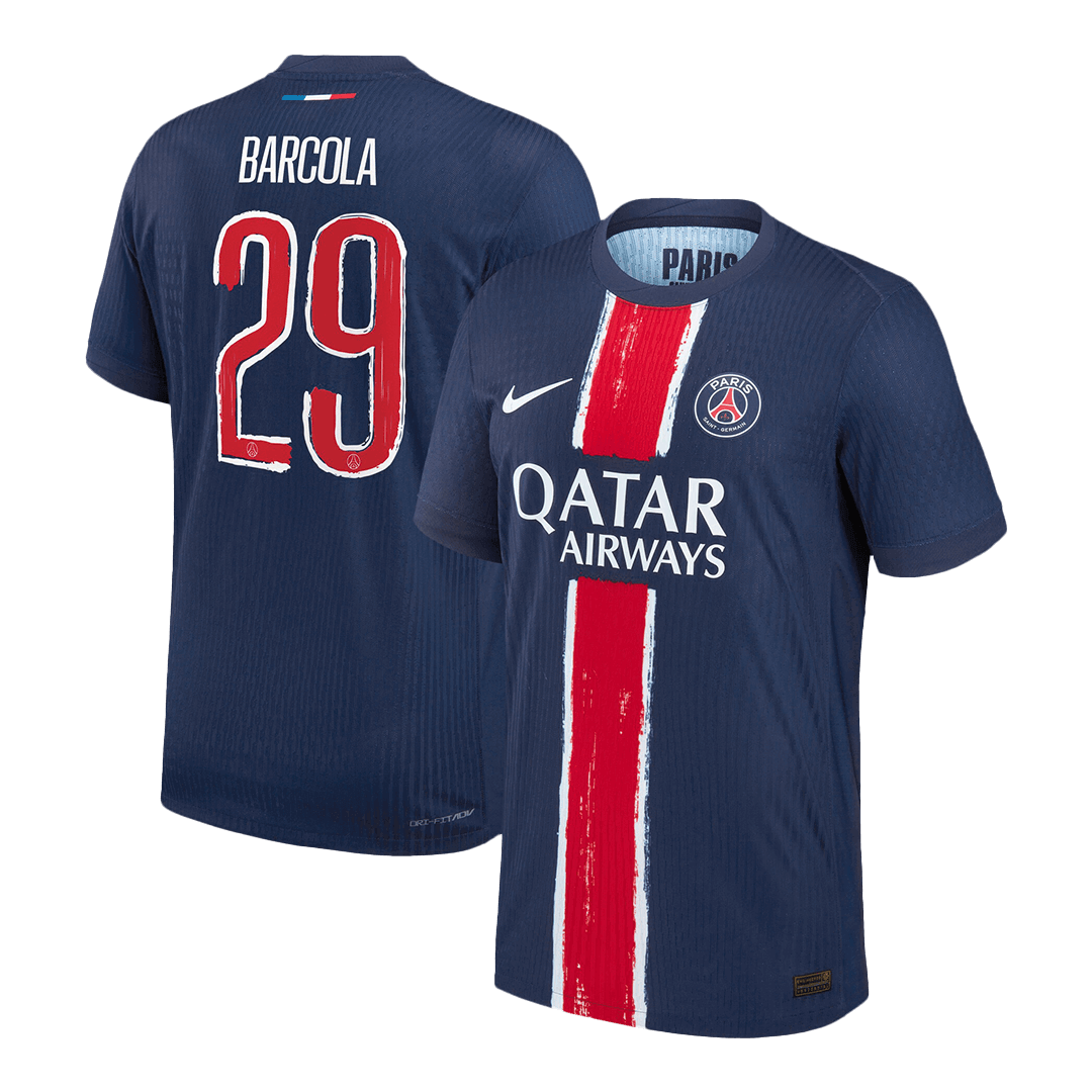 BARCOLA #29 PSG Home Authentic Soccer Jersey 2024/25 - UCL