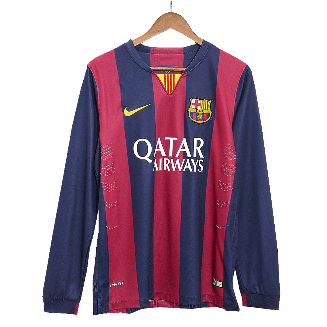 Vintage Soccer Jersey Barcelona Home Long Sleeve 2014/15