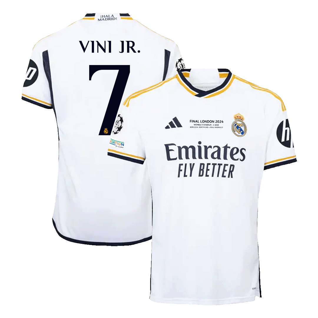VINI JR. #7 Real Madrid Home Soccer Jersey 2023/24 - UCL FINAL