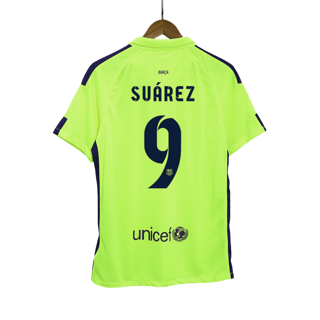 Vintage Soccer Jersey SUÁREZ #9 Barcelona Third Away 2014/15