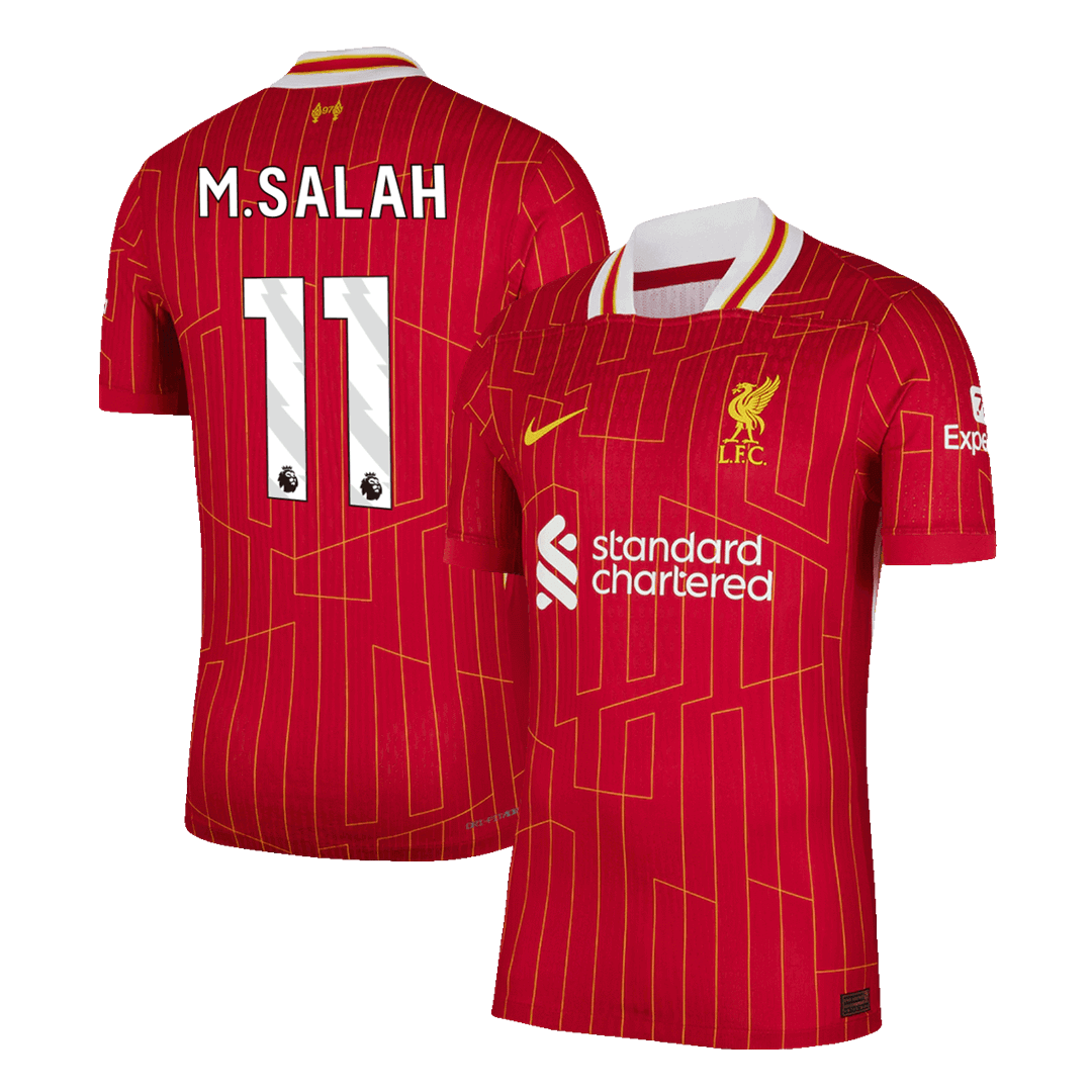 M.SALAH #11 Liverpool Home Authentic Soccer Jersey 2024/25
