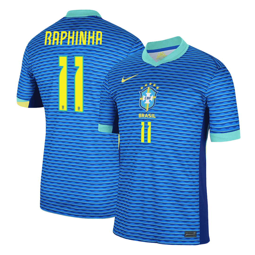 RAPHINHA #11 Brazil Away Soccer Jersey Copa America 2024