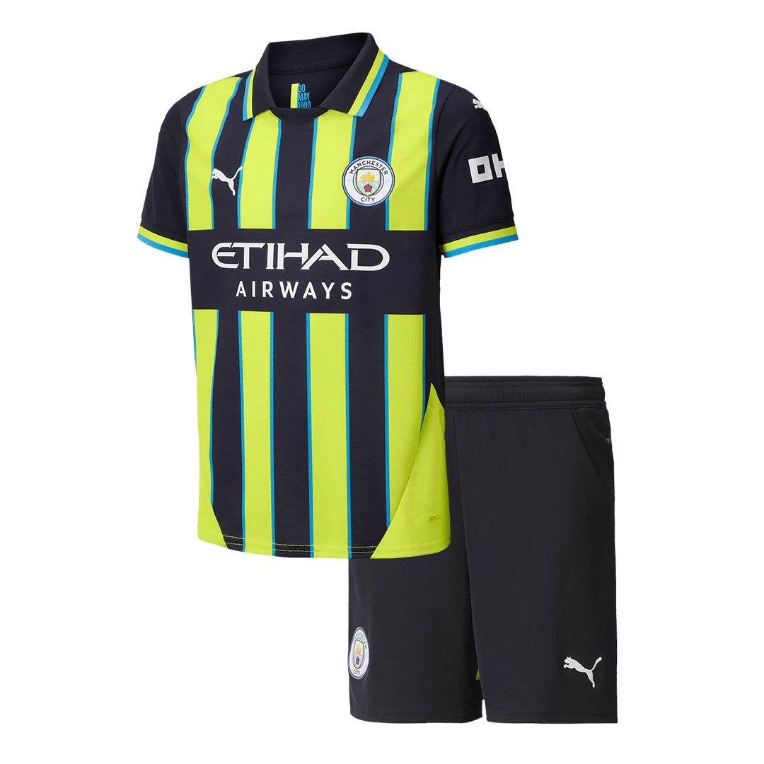 Manchester City Away Kids Soccer Jerseys Kit 2024/25