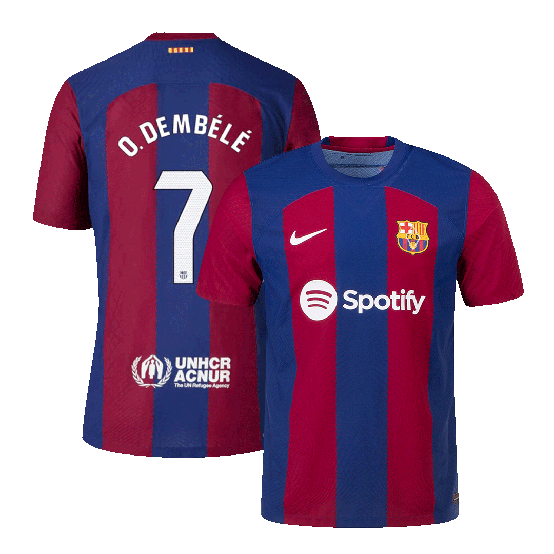 O.DEMBL #7 Barcelona Home Authentic Jersey 2023/24