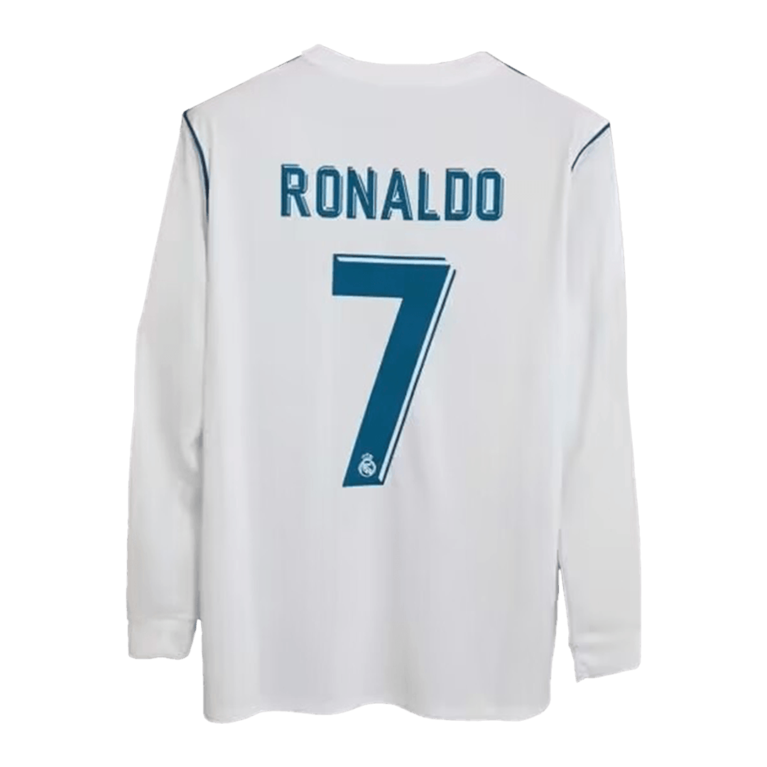 Vintage Soccer Jersey RONALDO #7 Real Madrid Home Long Sleeve 2017/18