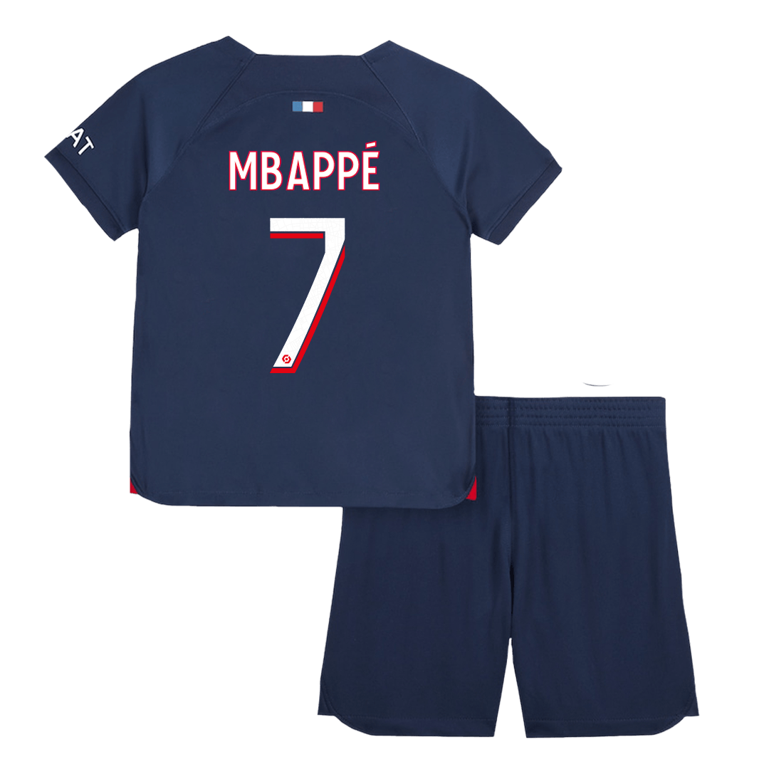 MBAPP #7 PSG Home Kids Soccer Jerseys Kit 2023/24