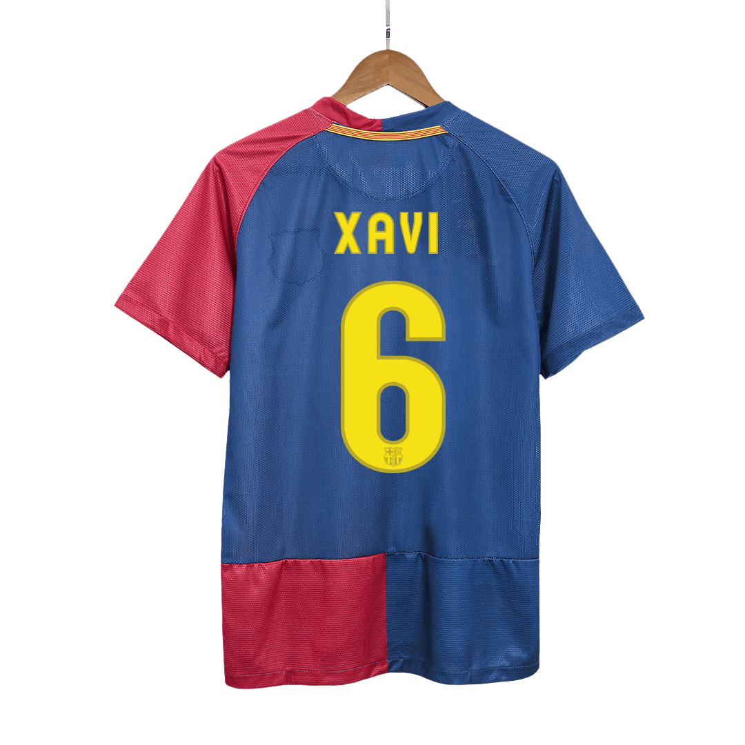 Vintage Soccer Jersey XAVI #6 Barcelona Home 2008/09 - UCL Final