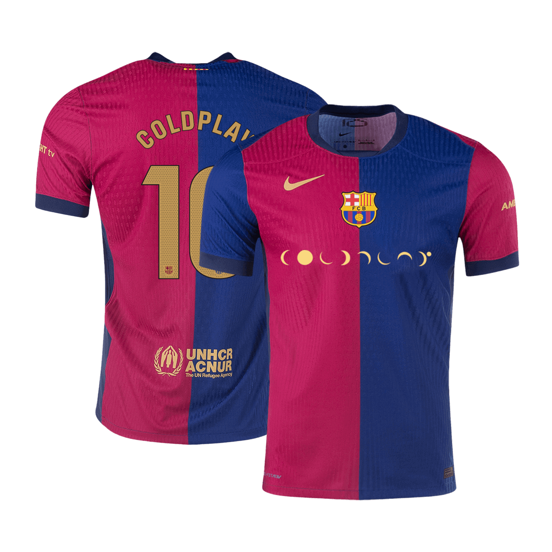COLDPLAY #10 Barcelona Home Authentic Soccer Jersey 2024/25