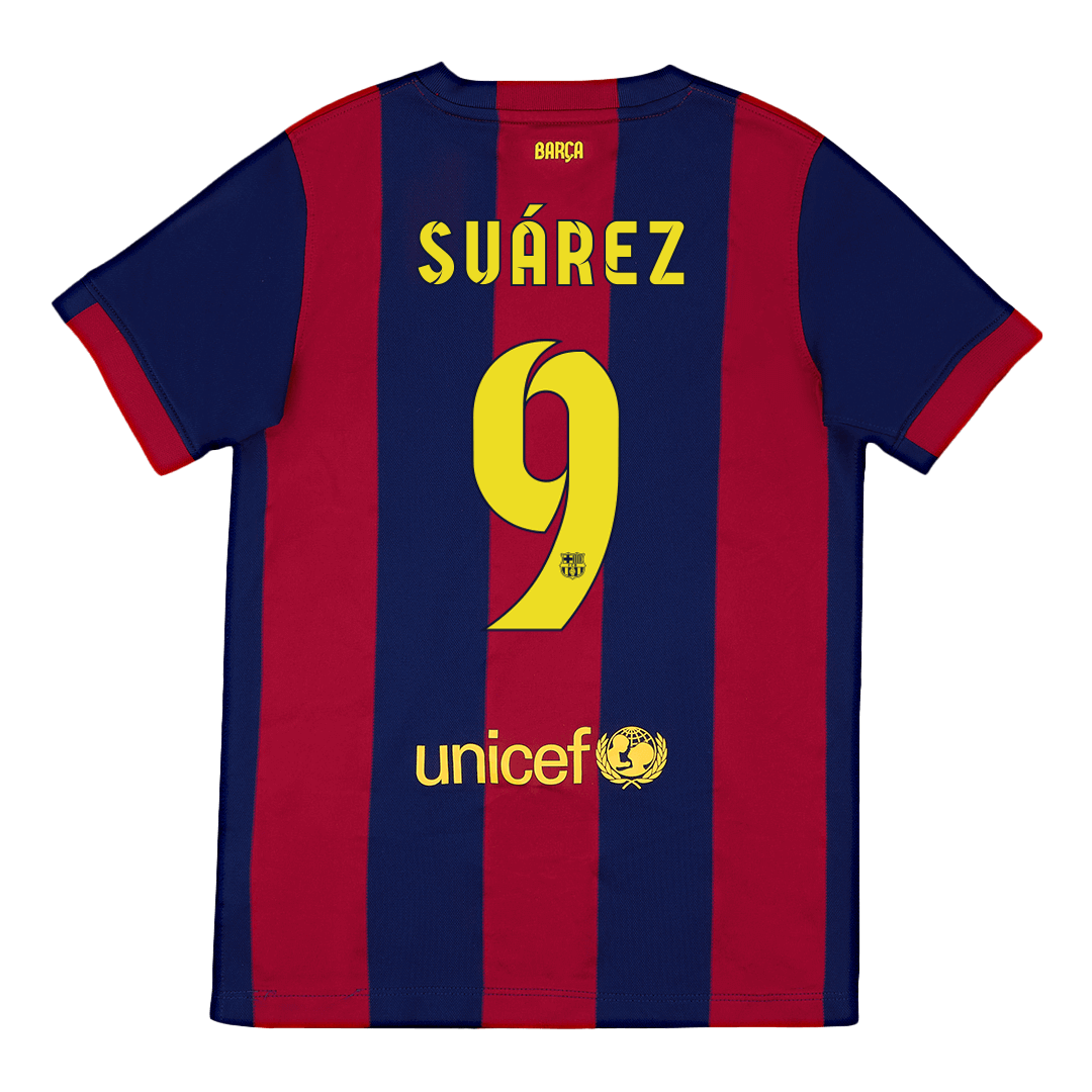 Vintage Soccer Jersey SUÁREZ #9 Barcelona Home 2014/15