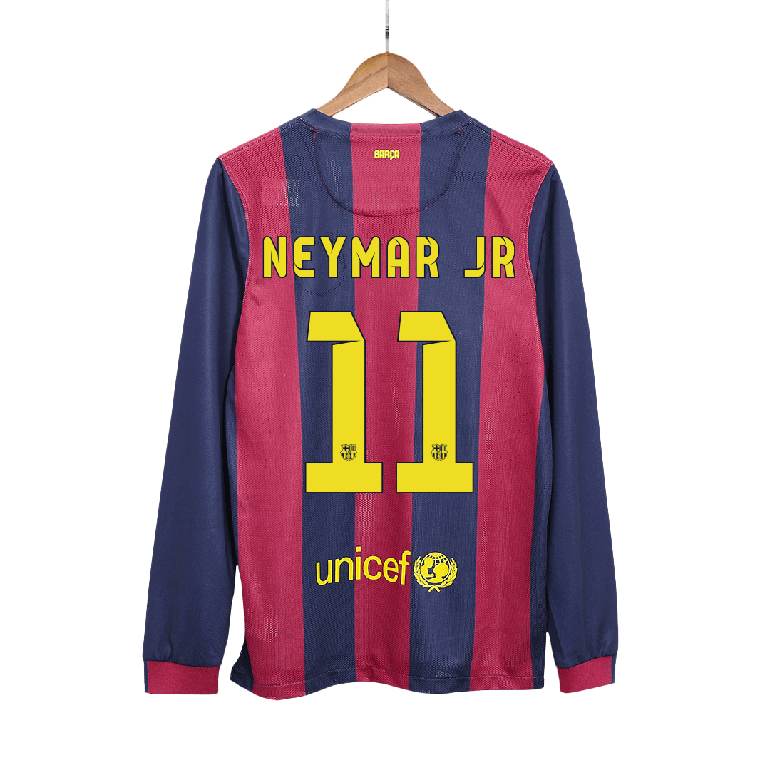Vintage Soccer Jersey NEYMAR JR #11 Barcelona Home Long Sleeve 2014/15