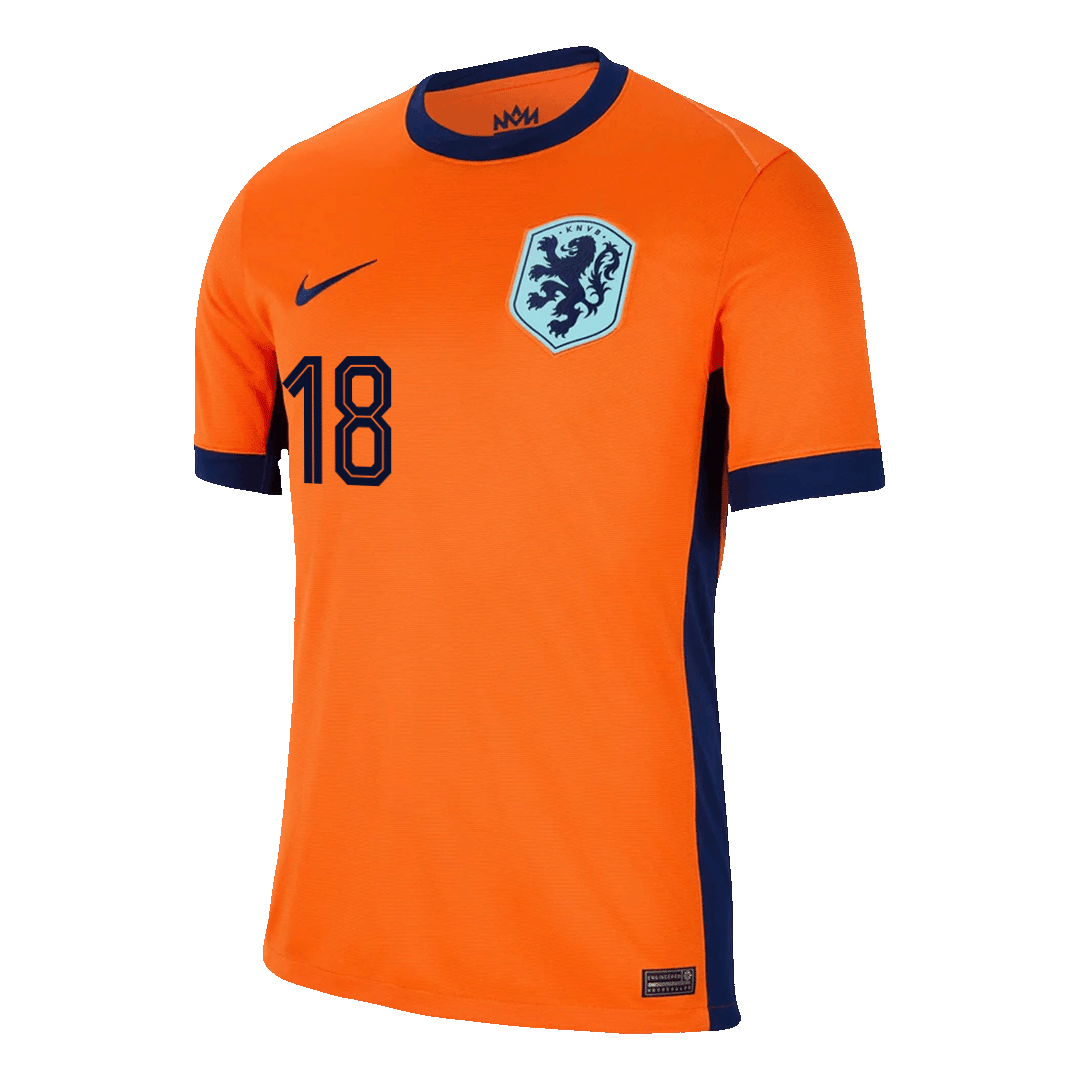 MALEN #18 Netherlands Home Soccer Jersey EURO 2024