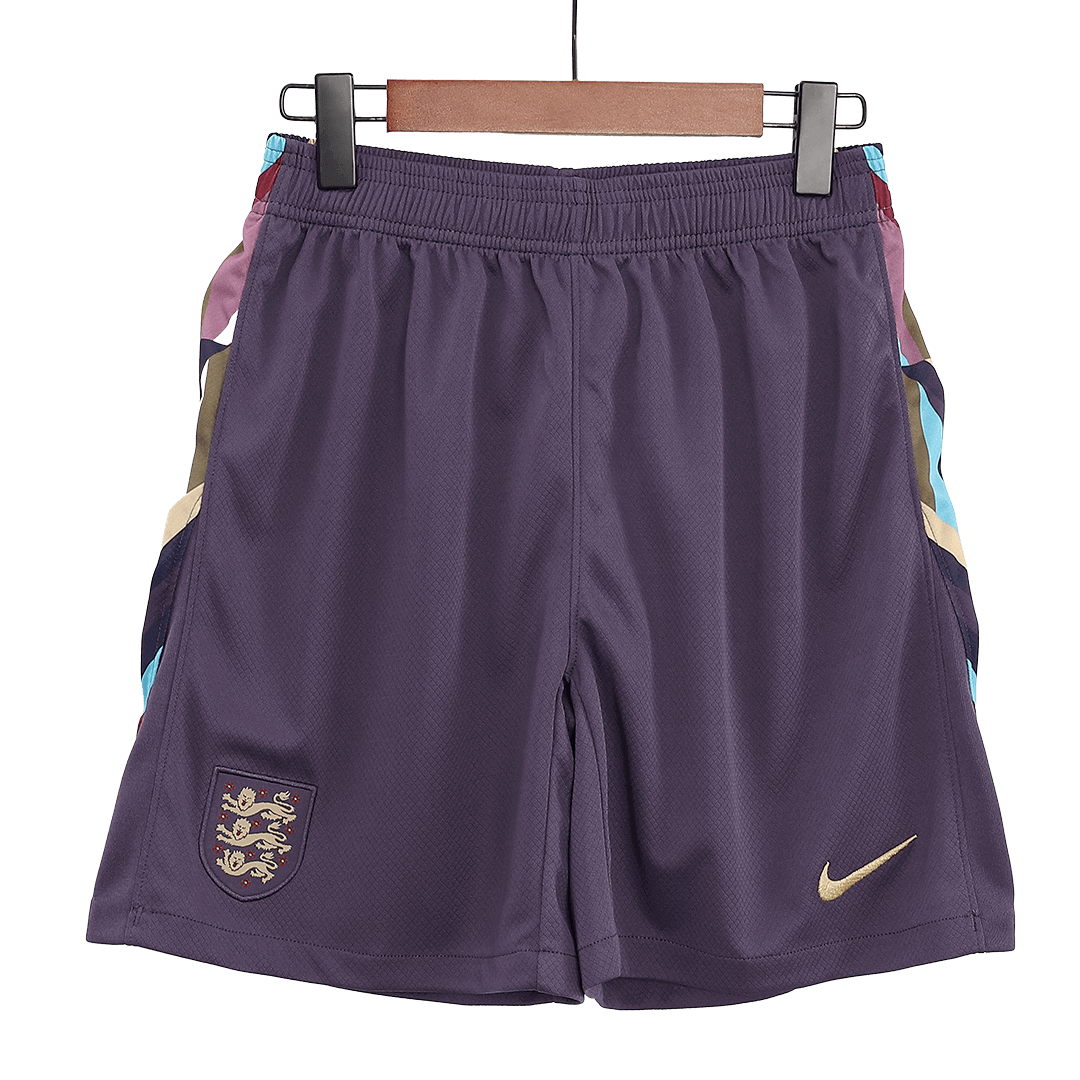 England Away Soccer Shorts Euro 2024 Purple