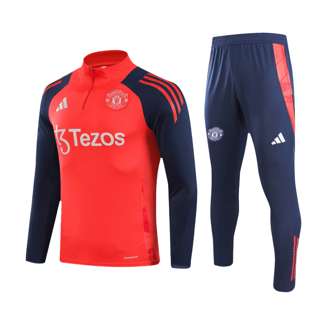 Manchester United 1/4 Zip Tracksuit 2024/25 Kids Red