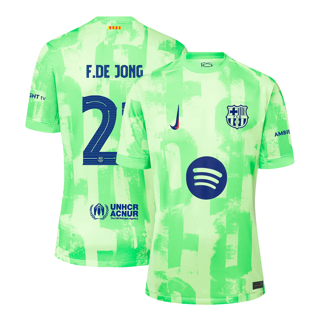 F.DE JONG #21 Barcelona Third Away Soccer Jersey 2024/25 - UCL（Spotify Logo Without Text）